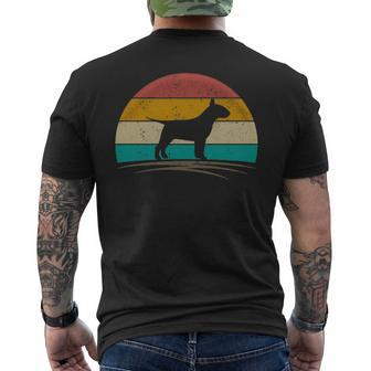 Bull Terrier Dog Retro Vintage 70S Silhouette Men's T-shirt Back Print | Mazezy