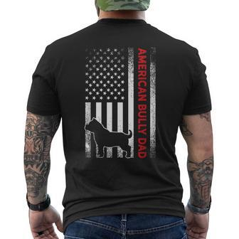 Bully American Pitbull Dog Dad Vintage Flagpet Lover Men's T-shirt Back Print - Monsterry DE