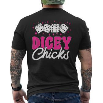 Bunco Game Dicey Chicks Bunco Men's T-shirt Back Print - Seseable