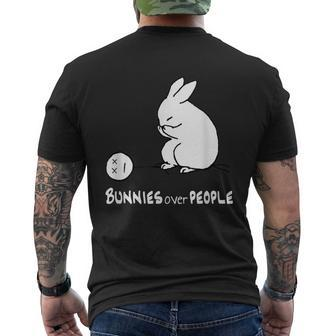 Bunnies Over People Cute Bunny Rabbit Casual Men's T-shirt Back Print - Monsterry AU