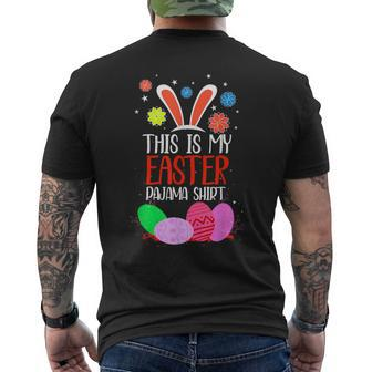 Bunny Ears Easter Eggs Das Ist Mein Ostern Pyjama T-Shirt mit Rückendruck - Seseable