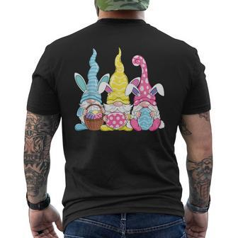 Bunny Rabbit Spring Gnome Easter Holding Egg Happy Easter Men's T-shirt Back Print | Mazezy