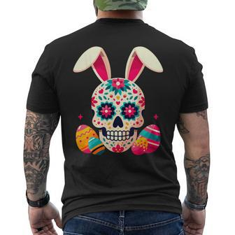 Bunny Sugar Skull Rabbit La Catrina Easter Day Of Dead Men's T-shirt Back Print - Seseable