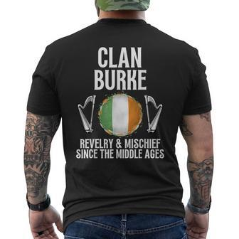 Burke Surname Irish Family Name Heraldic Celtic Clan Men's T-shirt Back Print - Seseable