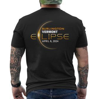 Burlington Vermont Total Solar Eclipse 2024 Men's T-shirt Back Print | Mazezy