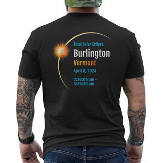 Burlington Vermont Vt Total Solar Eclipse 2024 1 Men's T-shirt Back Print - Monsterry