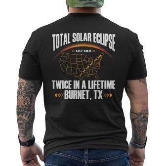 Burnet Texas Tx Total Solar Eclipse Party 2024 Totality Men's T-shirt Back Print | Mazezy