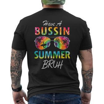 Have A Bussin Summer Bruh End Of School Retro Sunglass Boys Men's T-shirt Back Print - Monsterry