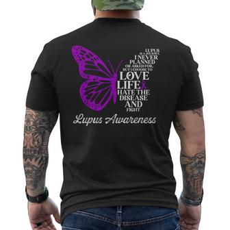 Butterfly Purple Systemic Lupus Erythematosus Awareness Men's T-shirt Back Print | Mazezy DE