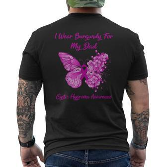 Butterfly I Wear Burgundy For My Dad Cystic Hygroma Warrior Mens Back Print T-shirt | Mazezy UK