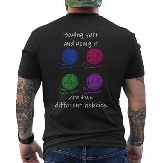 Buying Yarn Different Hobbies Knitting Crochet Men's T-shirt Back Print - Monsterry AU