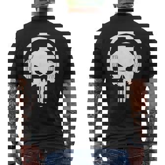 Calavera Dj Con Cascos Dj Skull Headphones Camiseta Hombre Estampado Espalda - Regaloses