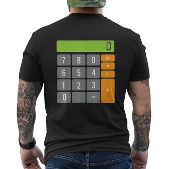 Calculator Costume Halloween Easy Cosplay Math Geek Mens Back Print T-shirt - Thegiftio UK