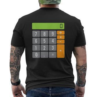 Calculator Costume Halloween Easy Cosplay Math Geek Outfit Mens Back Print T-shirt - Thegiftio UK