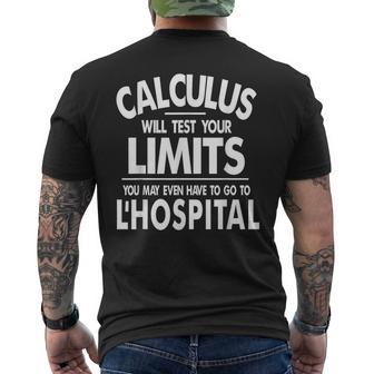 Calculus Tests Limit Go To L'hospital Math Men's T-shirt Back Print - Monsterry CA