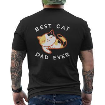 Calico Cat Dad Best Kitty Father Ever Mens Back Print T-shirt | Mazezy