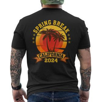 California 2024 Spring Break Family School Vacation Retro Men's T-shirt Back Print | Mazezy AU