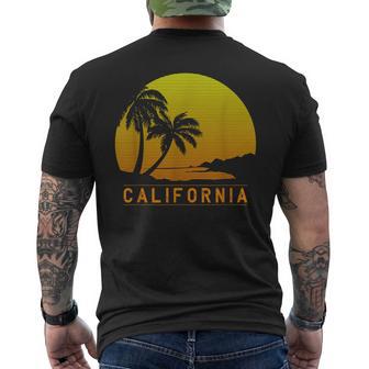 California Beach Palm Trees Summer Surf Surfer Men's T-shirt Back Print - Monsterry CA