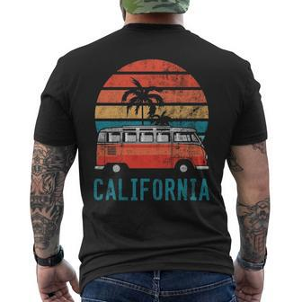 California Retro Surf Bus Vintage Van Surfer & Sufing Men's T-shirt Back Print | Mazezy