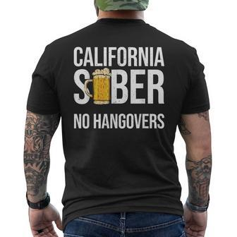 California Sober No Hangovers Recovery Legal Implications Men's T-shirt Back Print - Monsterry