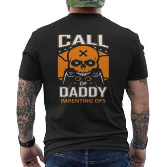 Call Of Daddy Parenting Ops Gamer Dad Fathers Day Mens Back Print T-shirt | Mazezy