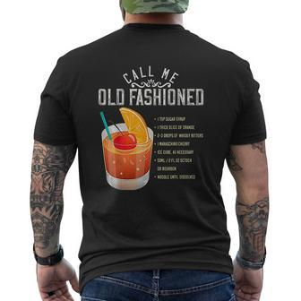 Call Me Old Fashioned Whiskey Cocktail Drinking Mens Back Print T-shirt | Seseable CA