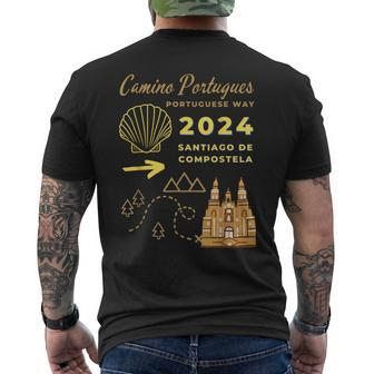 Camino Portugues Santiago De Compostela Portuguese Way 2024 T-Shirt mit Rückendruck - Seseable