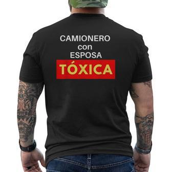 Camionero Con Esposa Toxica Mens Back Print T-shirt | Mazezy