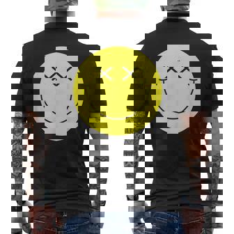Camisa De Cara Sonriente Amarilla Con Ojos En X Y Cara Sonriente Camiseta Hombre Estampado Espalda - Regaloses