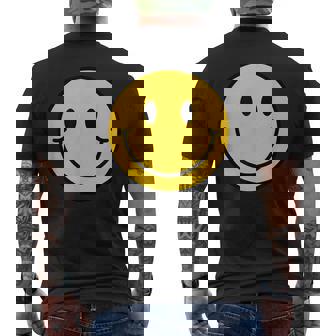 Camisa Sonriente Amarilla De Los Años 70 Cara Sonriente Linda Y Feliz Paz Camiseta Hombre Estampado Espalda - Regaloses