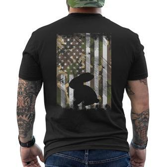Camo American Flag Easter Bunny Rabbit Vintage Patriotic Men's T-shirt Back Print - Monsterry DE