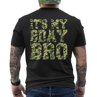 Camouflage Birthday Military Soldier Bday Celebration Men's T-shirt Back Print - Monsterry