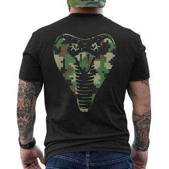 Camouflage King Cobra Snake Lover Graphic Men's T-shirt Back Print - Monsterry AU