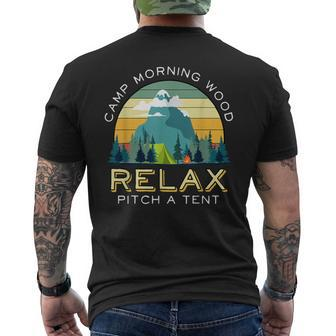 Camp Morning Wood Quote Camper Backpacker Men's T-shirt Back Print - Monsterry