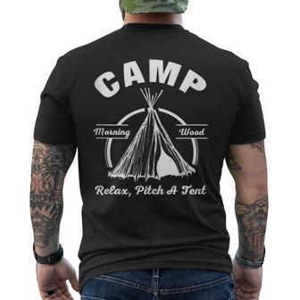 Camp Morning Wood Relax Pitch A Tent Camping Men's T-shirt Back Print - Monsterry CA
