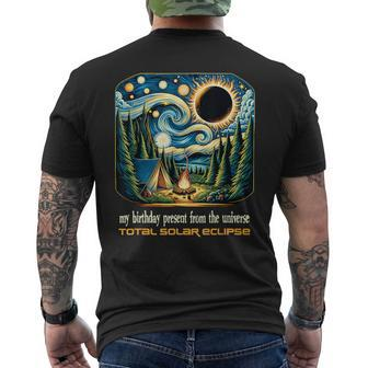 Camping Solar Eclipse My Birthday Present From The Universe Men's T-shirt Back Print - Seseable