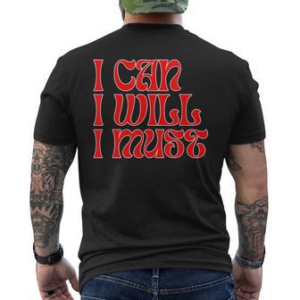 'I Can I Will I Must' Inspirational Message Overcome Men's T-shirt Back Print - Monsterry AU