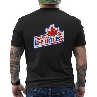 Canada Eh Canadians Are Eh Holes Hockey Fans Mens Back Print T-shirt - Seseable