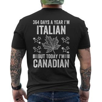 Canada Flag Day 364 Days I'm Italian But Today Canadian Men's T-shirt Back Print - Monsterry UK