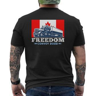 Canada Flag Freedom Convoy 2022 Premium Mens Back Print T-shirt | Mazezy DE