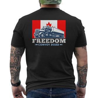 Canada Flag Freedom Convoy 2022 Canada Trucker Mens Back Print T-shirt | Mazezy