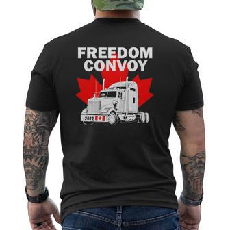 Canada Freedom Convoy 2022 Canadian Truckers Support Mens Back Print T-shirt | Mazezy