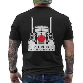Canada Fringe Minority Freedom Trucker Convoy 2022 Maple Leaf Ver2 Mens Back Print T-shirt | Mazezy