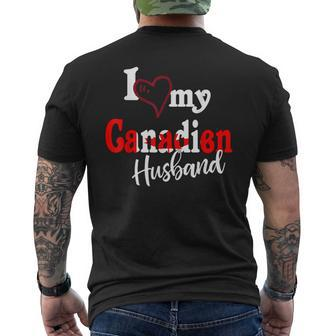 Canada I Love My Canadien Husband Couple Matching Men's T-shirt Back Print - Monsterry UK
