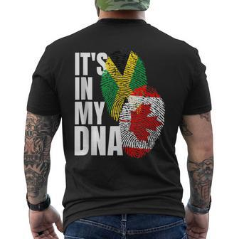 Canadian And Jamaican Mix Dna Flag Heritage Men's T-shirt Back Print - Monsterry CA