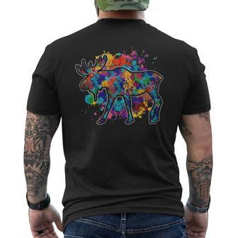 Canadian Moose Lover Forest Wildlife Animal Colorful Moose Men's T-shirt Back Print - Monsterry CA