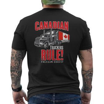 Canadian Truckers Rule Freedom Convoy 2022 Ver2 Mens Back Print T-shirt | Mazezy
