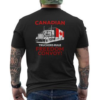Canadian Truckers Rule Freedom Convoy Mens Back Print T-shirt | Mazezy