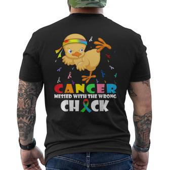 Cancer Messed With Wrong Chick Cancer Warrior Men's T-shirt Back Print - Thegiftio UK