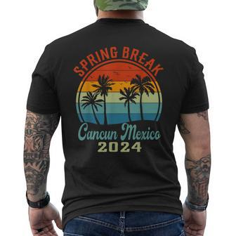 Cancun Mexico 2024 Spring Break Family School Vacation Retro Men's T-shirt Back Print - Monsterry CA